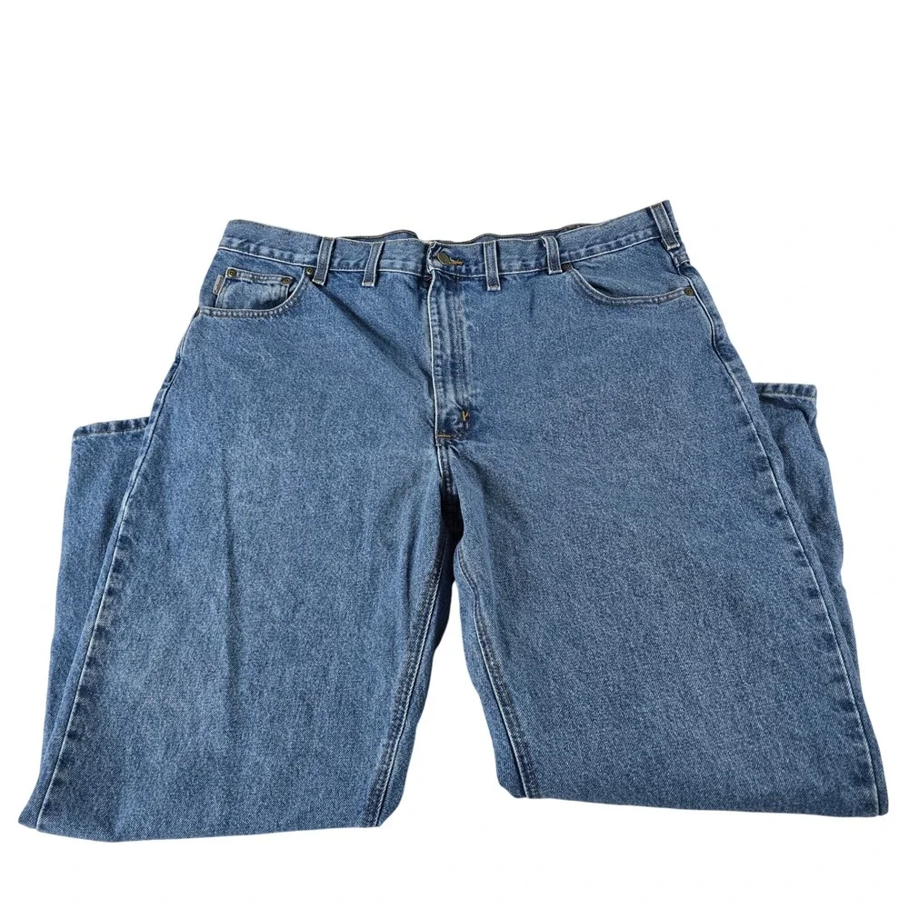 Carhartt B18 STW Traditional Fit Jeans Mens 46x30 Blue Stonewash Denim Workwear